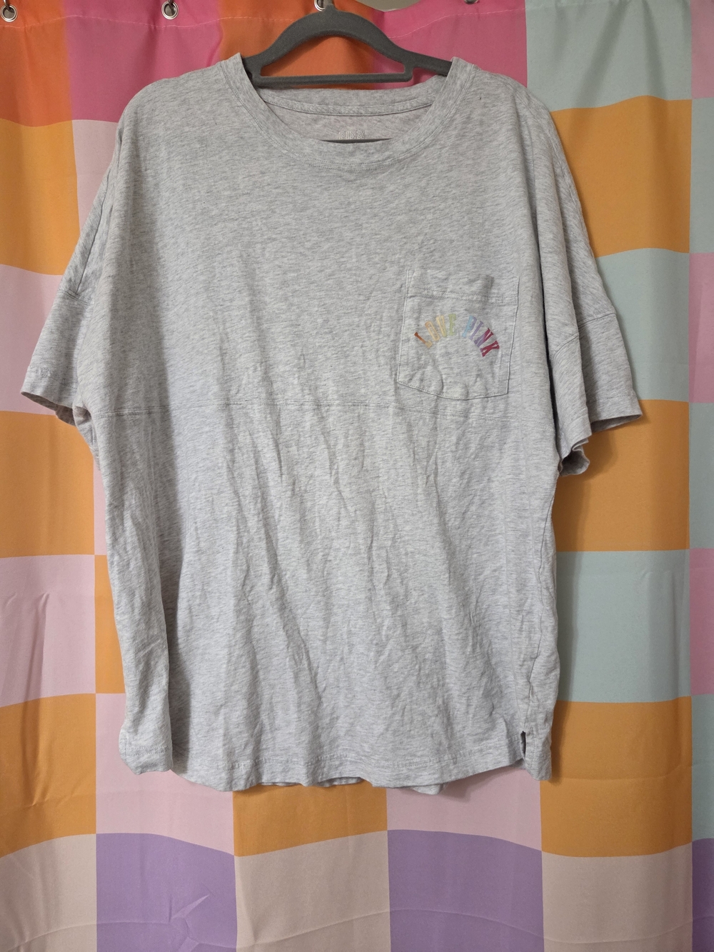 Victoria's Secret Pink Heather Grey Campus Tee